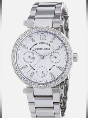 Michael Kors MK-5615 Chronograph Stainles Steel Quartz Women's Watch New Battery